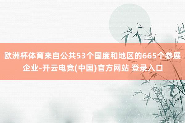欧洲杯体育来自公共53个国度和地区的665个参展企业-开云电竞(中国)官方网站 登录入口