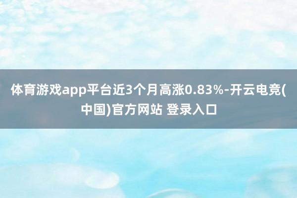 体育游戏app平台近3个月高涨0.83%-开云电竞(中国)官方网站 登录入口