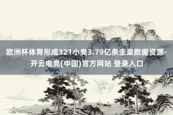 欧洲杯体育形成321小类3.79亿条圭臬数据资源-开云电竞(中国)官方网站 登录入口