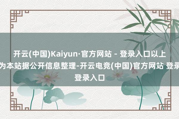开云(中国)Kaiyun·官方网站 - 登录入口以上骨子为本站据公开信息整理-开云电竞(中国)官方网站 登录入口