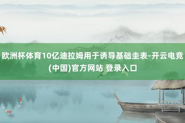 欧洲杯体育10亿迪拉姆用于诱导基础圭表-开云电竞(中国)官方网站 登录入口