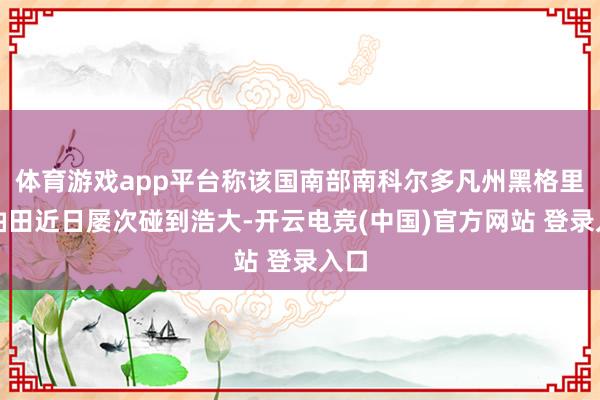 体育游戏app平台称该国南部南科尔多凡州黑格里格油田近日屡次碰到浩大-开云电竞(中国)官方网站 登录入口