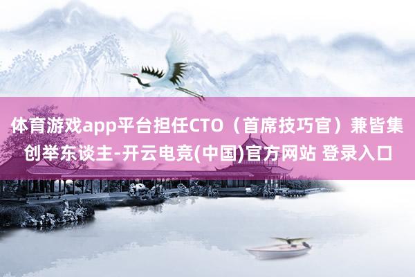 体育游戏app平台担任CTO(首席技巧官)兼皆集创举东谈主-开云电竞(中国)官方网站 登录入口