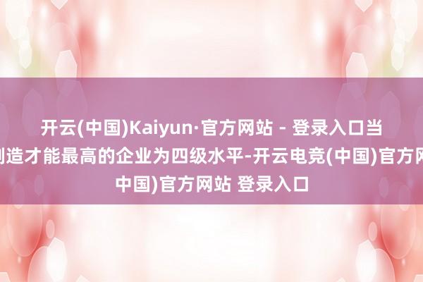 开云(中国)Kaiyun·官方网站 - 登录入口当今国内智能制造才能最高的企业为四级水平-开云电竞(中国)官方网站 登录入口