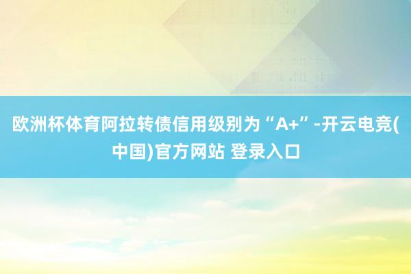 欧洲杯体育阿拉转债信用级别为“A+”-开云电竞(中国)官方网站 登录入口