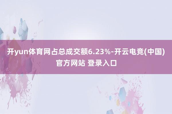 开yun体育网占总成交额6.23%-开云电竞(中国)官方网站 登录入口