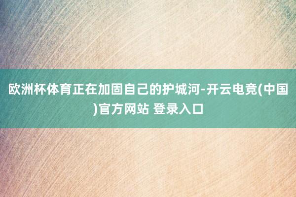 欧洲杯体育正在加固自己的护城河-开云电竞(中国)官方网站 登录入口