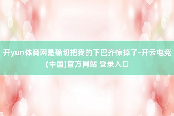 开yun体育网是确切把我的下巴齐惊掉了-开云电竞(中国)官方网站 登录入口